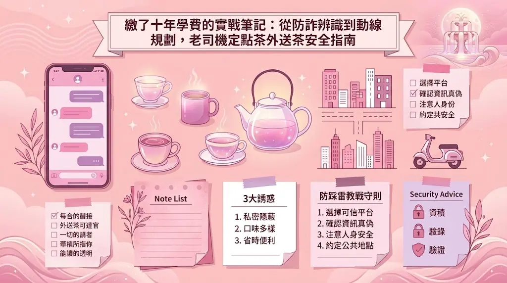 繳了十年學費的實戰筆記：從防詐辨識到動線規劃，老司機定點茶外送茶安全指南
